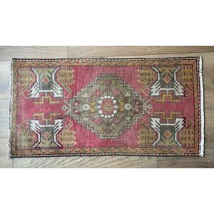 Vintage Turkish Tribal Rug 19”x 37” Circa 1950’s/1960’s Exceptional